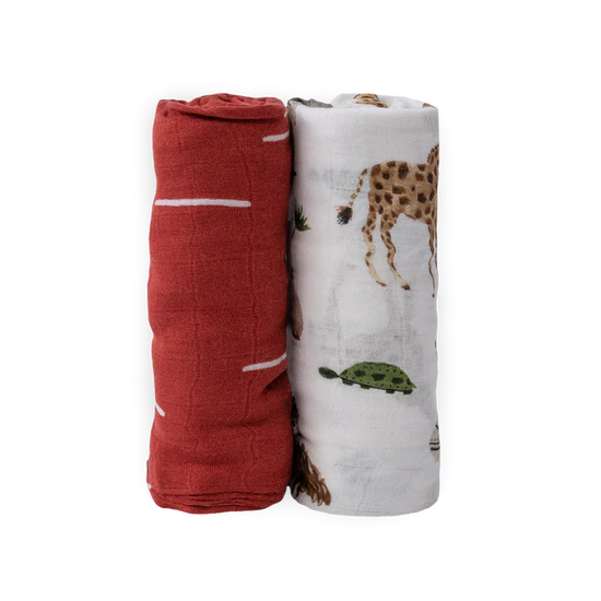 Safari Social Deluxe Muslin Swaddle Blanket Set