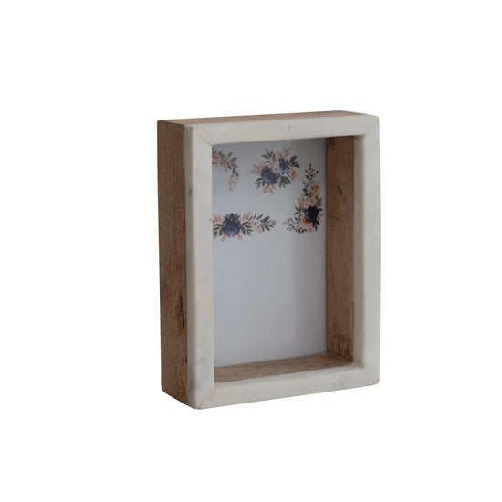 Marble & Mango Wood Shadow Box Photo Frame 5" x 7"