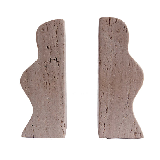 Travertine Wave Bookends Set of 2