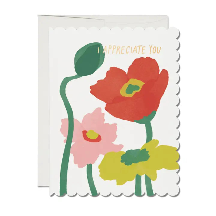 Scalloped Poppy Card