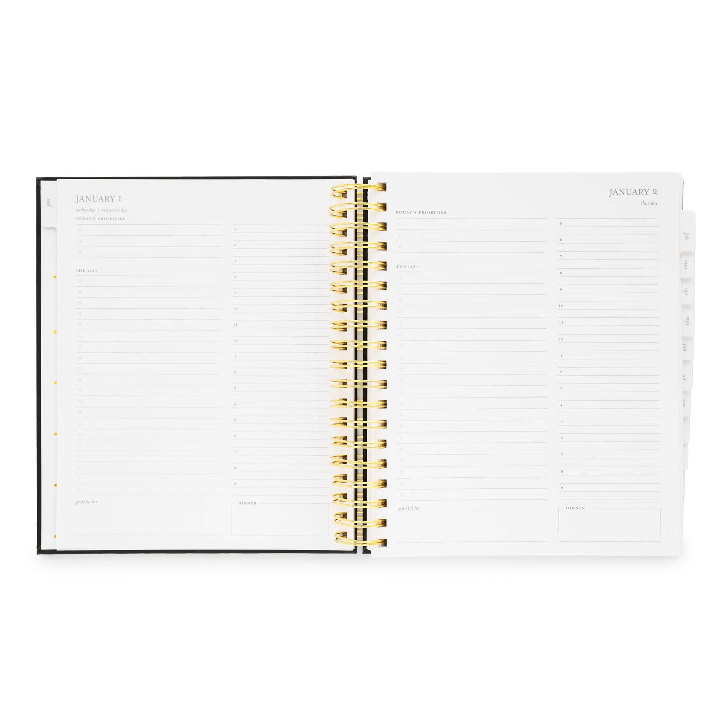 2025 Pale Pink Daily Spiral Planner