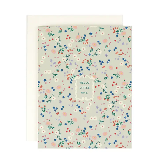 Load image into Gallery viewer, Dainty Floral Hello Little One Card
