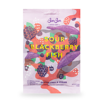 Sour Blackberry Fish Swedish Candy