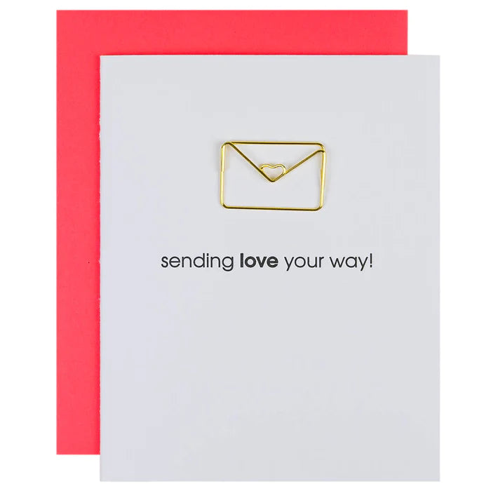 Load image into Gallery viewer, Sending Love Your Way Letter Paper Clip Card
