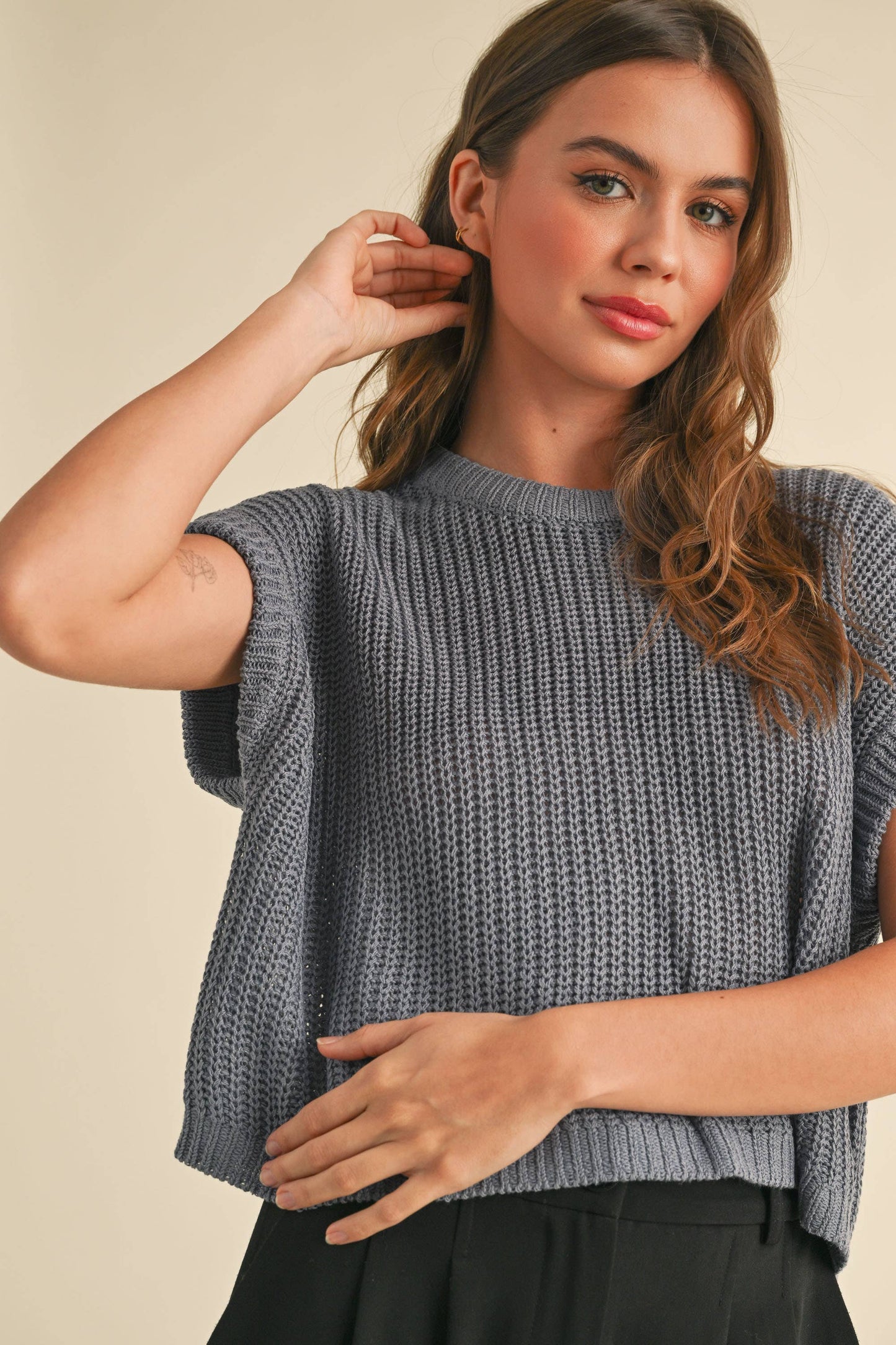 Dolman Sleeve Knitted Top