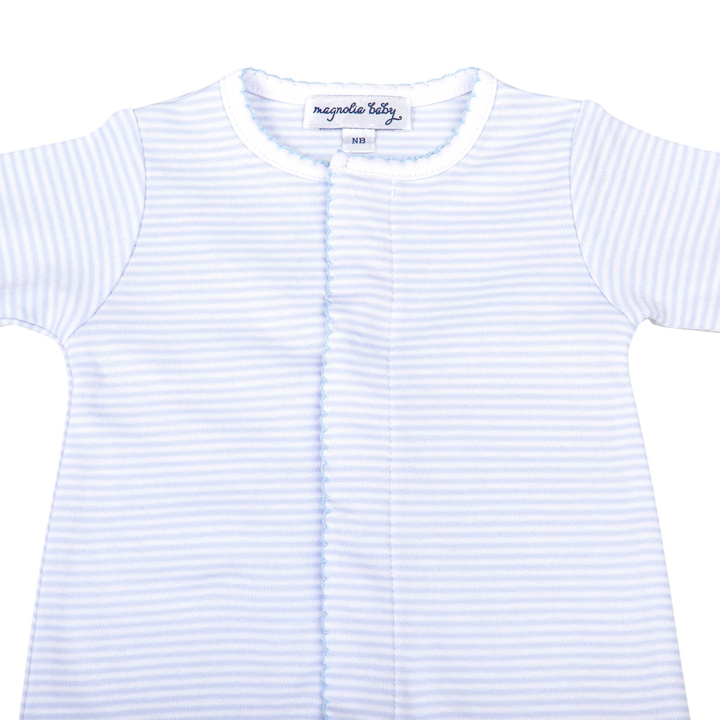 Mini Stripes Footie - Blue