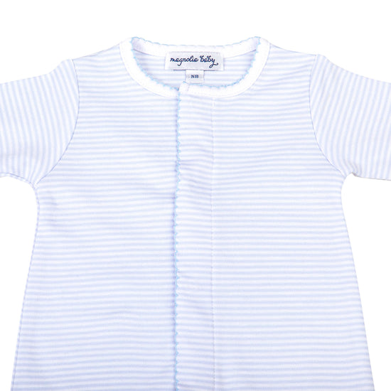 Mini Stripes Footie - Blue