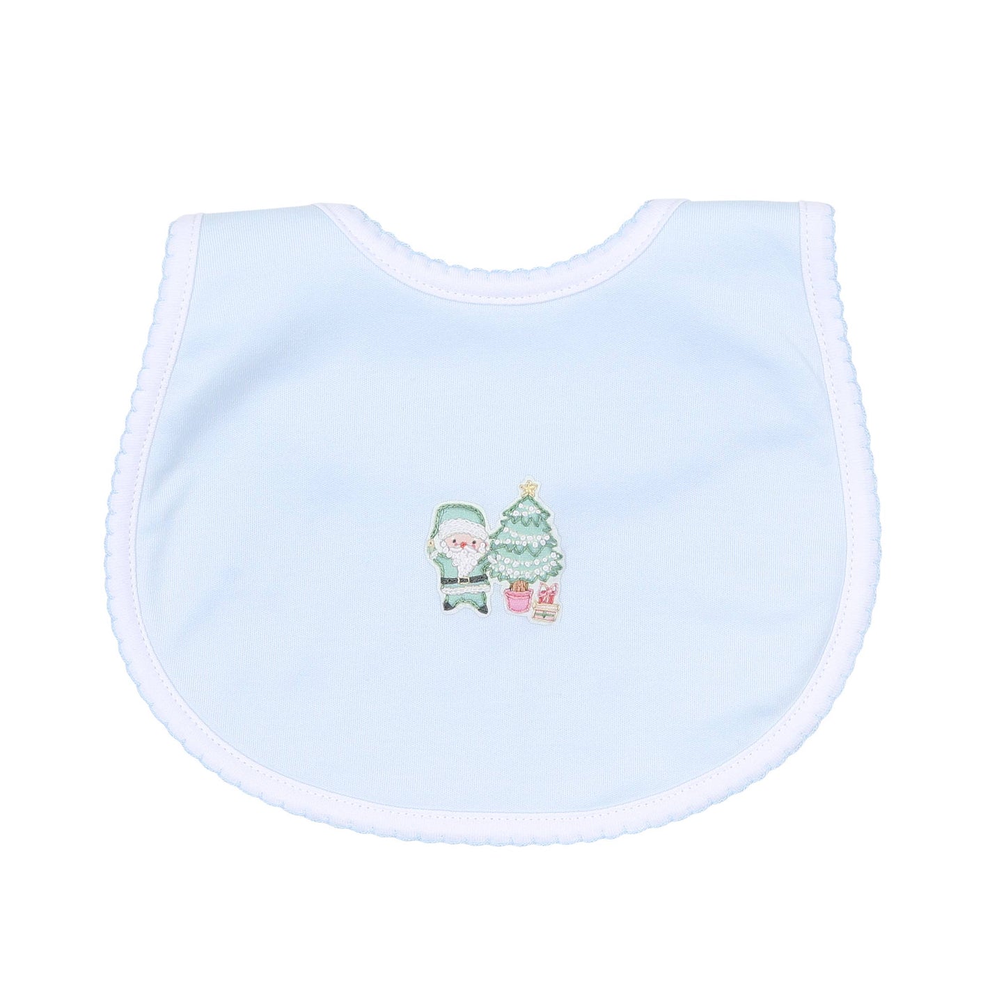 Sweet Little Christmas Blue Emb Bib