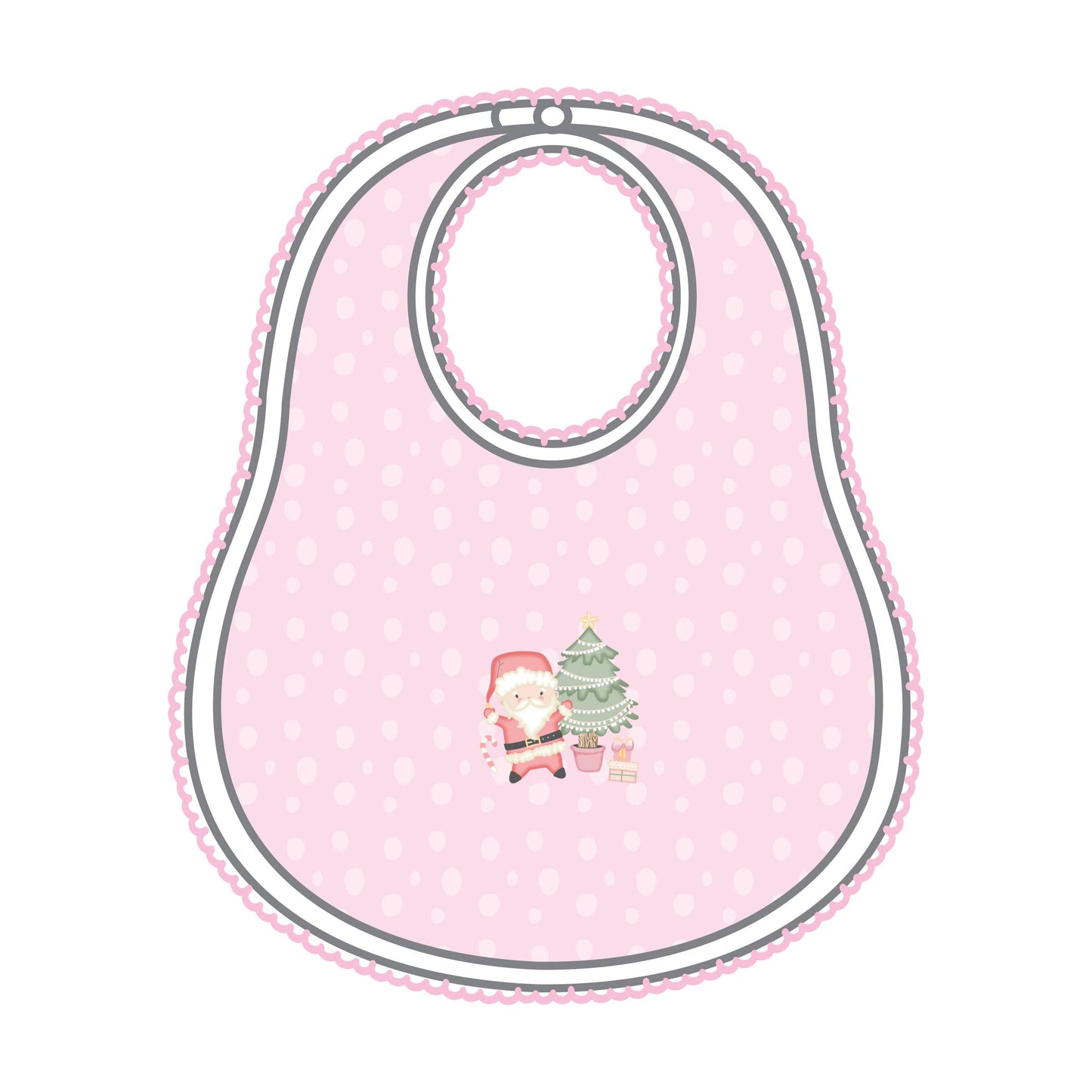 Sweet Little Christmas Pink Emb Bib