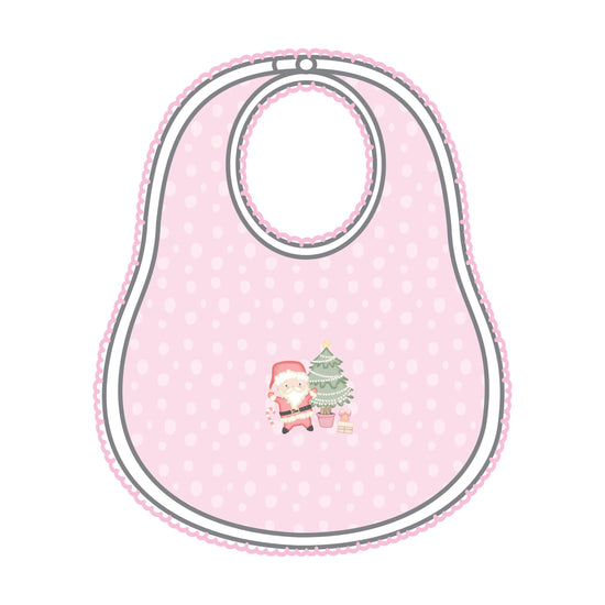 Sweet Little Christmas Pink Emb Bib