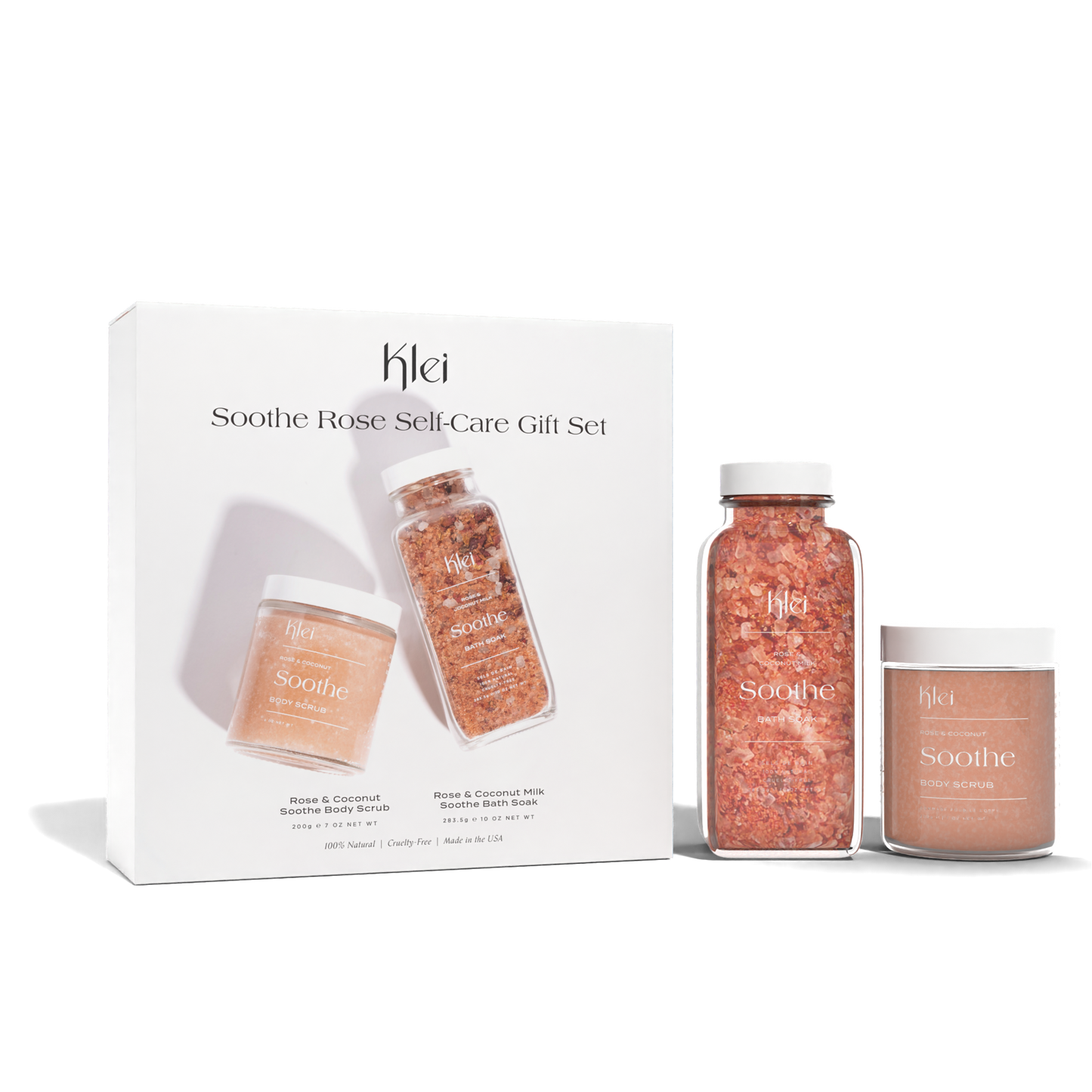 Soothe Rose Self-Care Gift Set | Bath Soak & Body Scrub Set