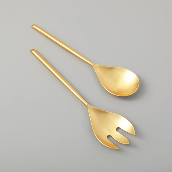 Load image into Gallery viewer, Matte Gold Serving Set
