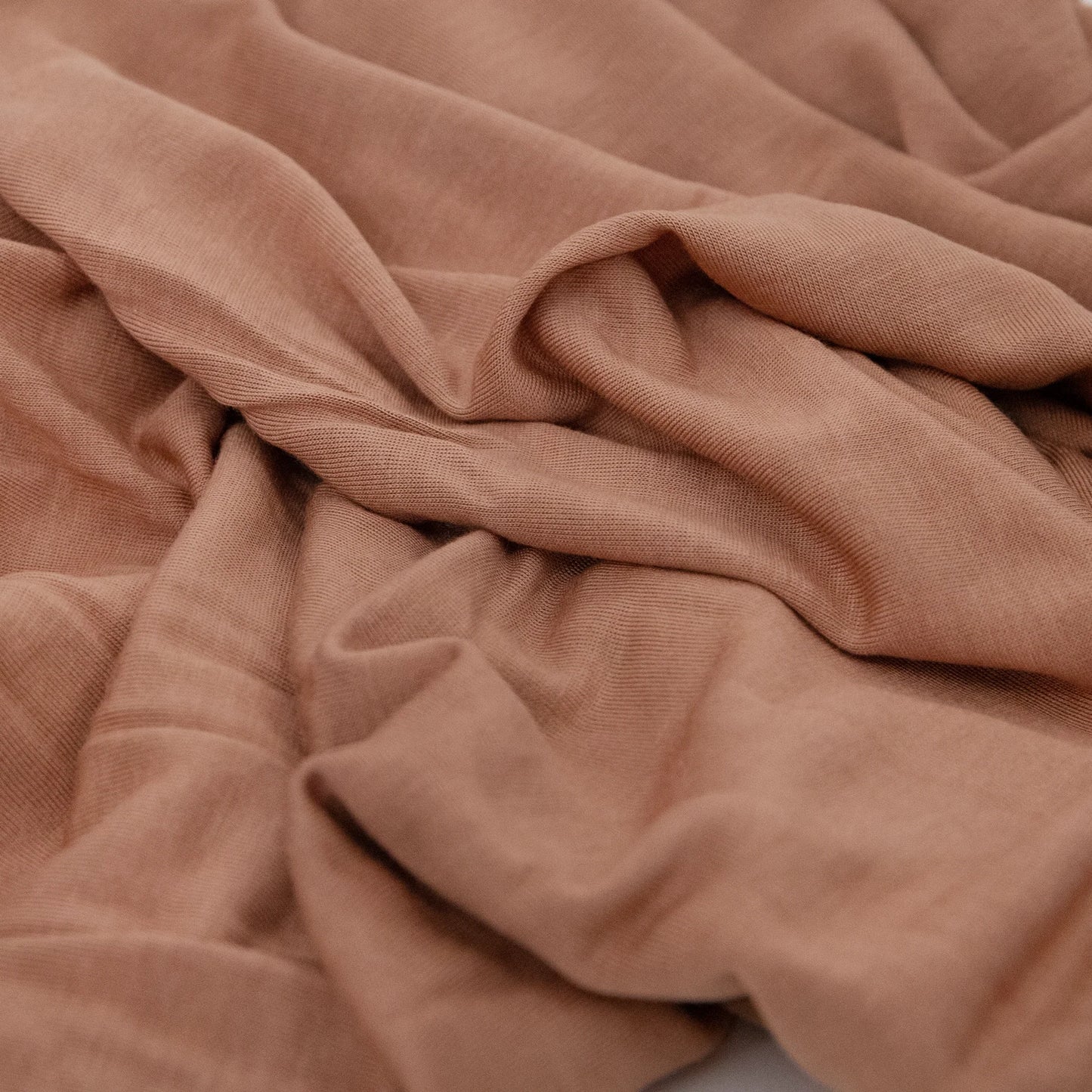 Stretch Knit Swaddle Blanket - Terracotta