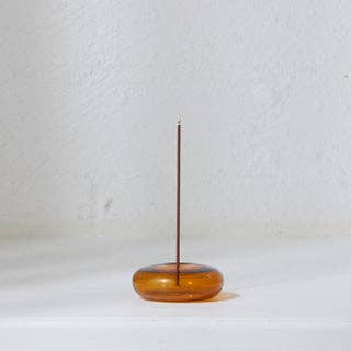 Gentle Habits Glass Incense Holder - Amber