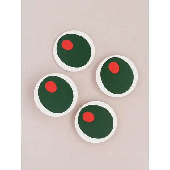 Pimento Olive Coasters - Set of 4