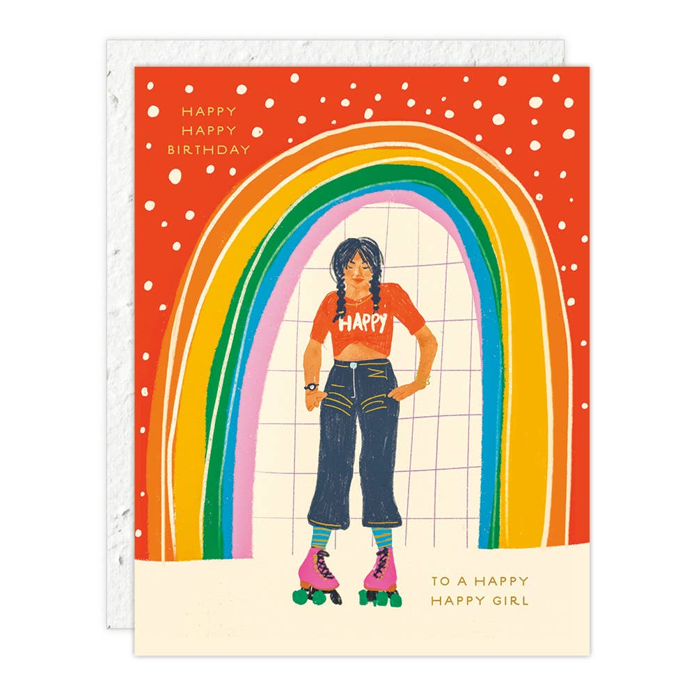 Rainbow Girl Birthday Card