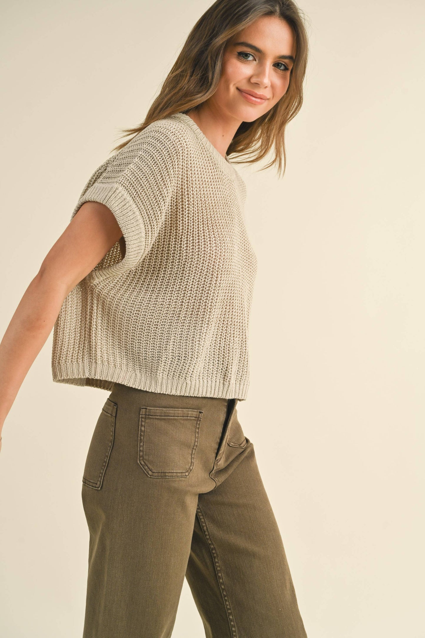 Dolman Sleeve Knitted Top