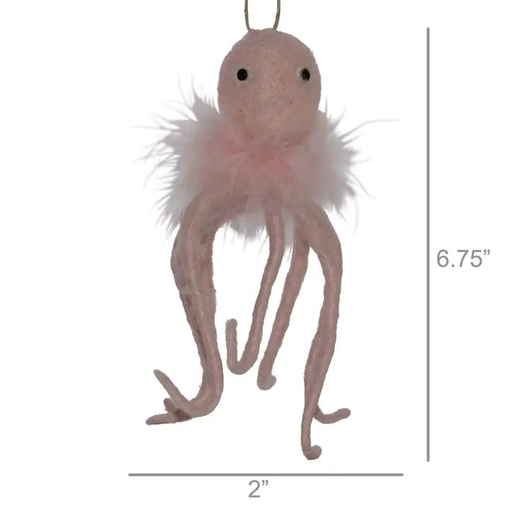 Pink Octopus Felt Ornament