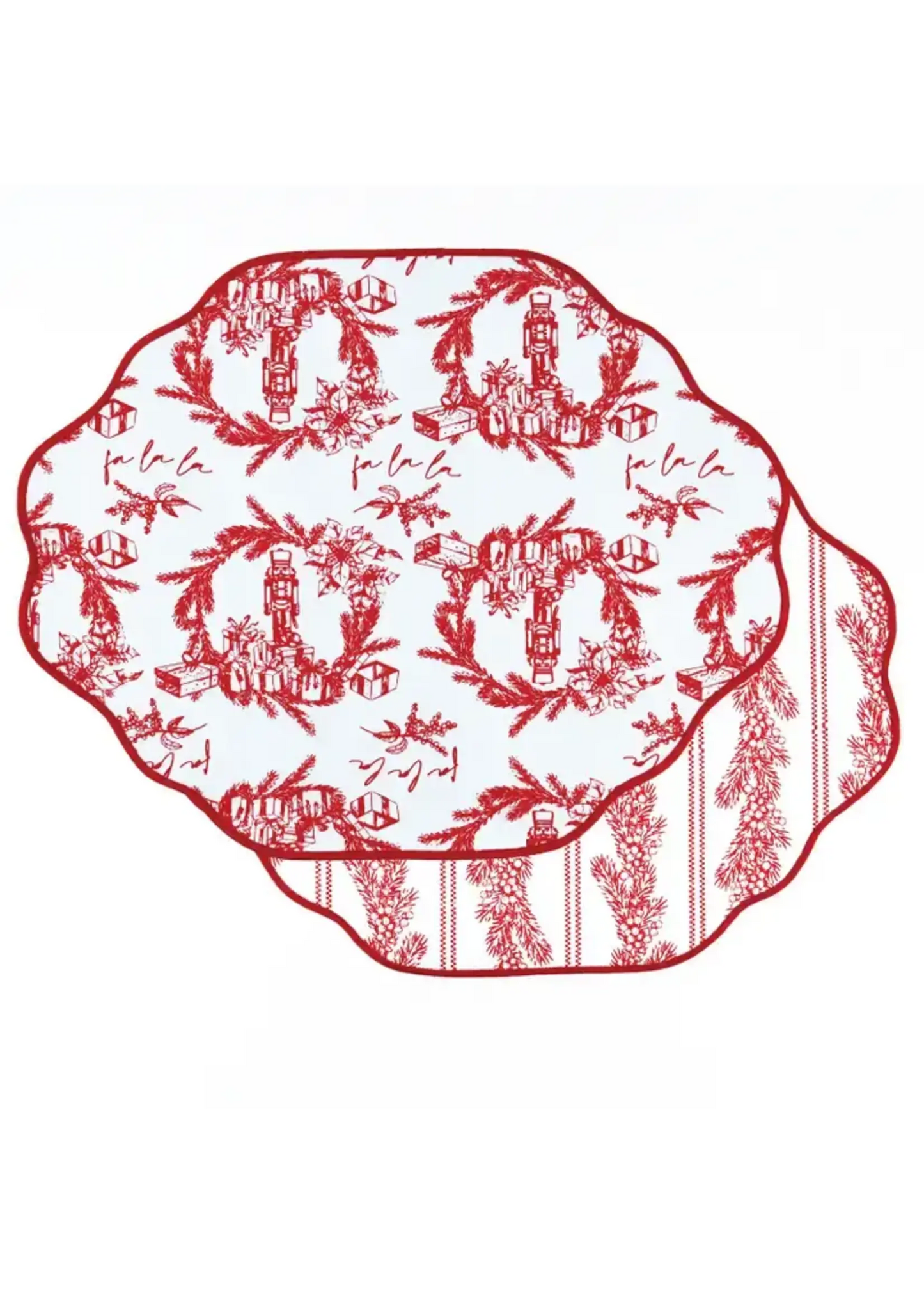 Holiday Toile Red Reversible Placemat Set