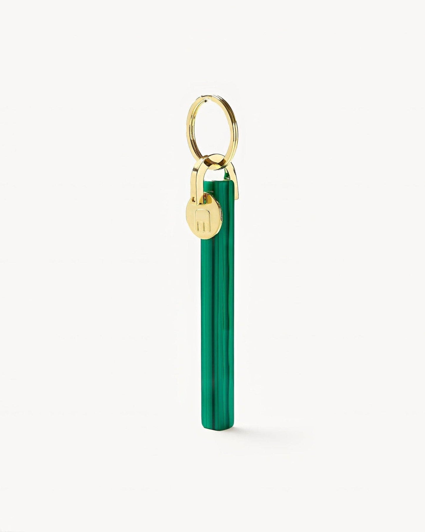 Bar Keychain in Malachite - Gold