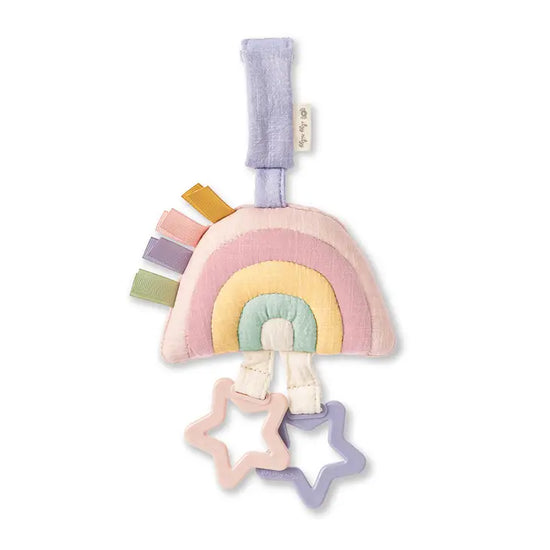 Load image into Gallery viewer, Bitzy Bespoke Ritzy Jingle Attachable Travel Toy - Pastel Rainbow
