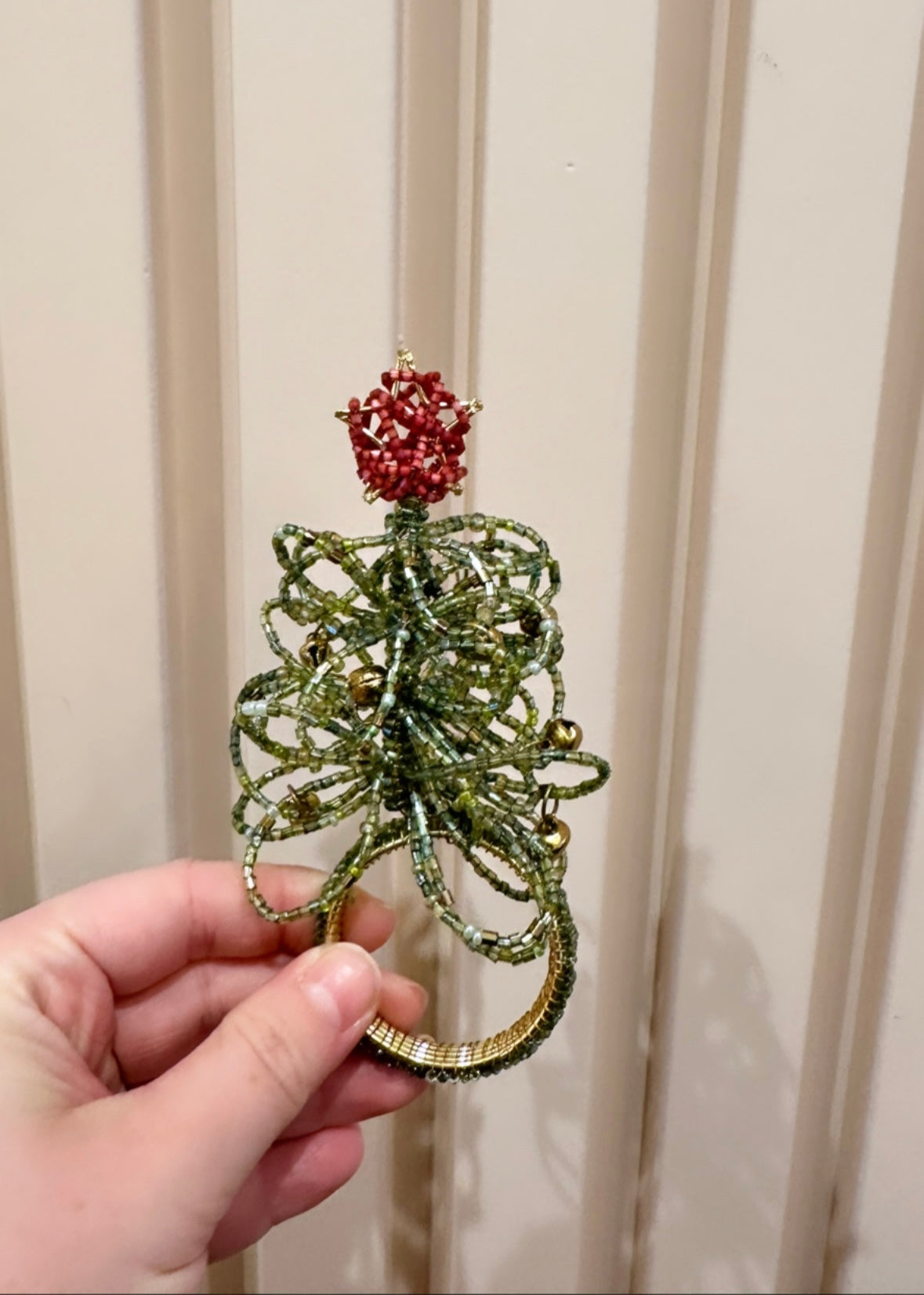 Christmas Tree Beaded Napkin Ring