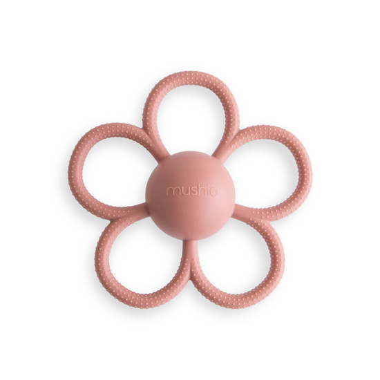 Daisy Rattle Teether Dusty Rose