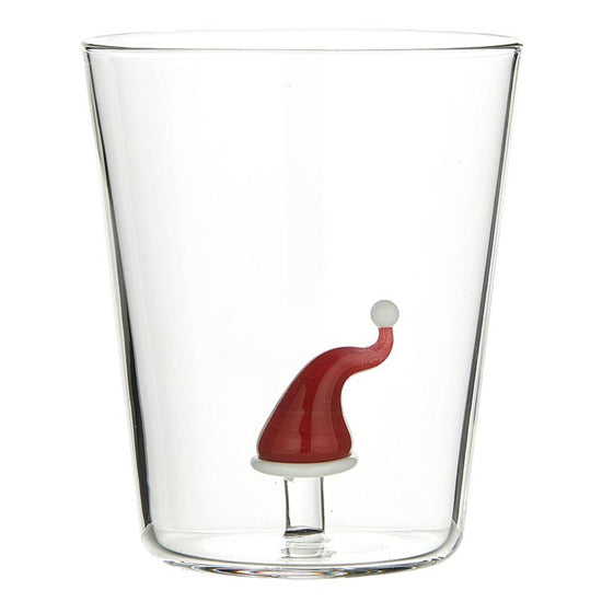 Santa Hat Rock Glass