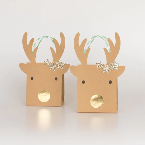 Load image into Gallery viewer, Small Reindeer With Stars Gift Bags

