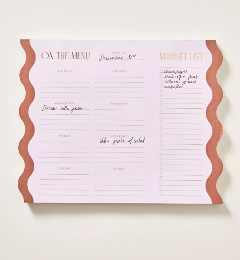 Meal Planner with Magnets - Lilac + Nutmeg