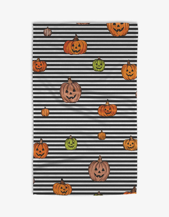 Striped Pumpkins Kitchen Tea Towel