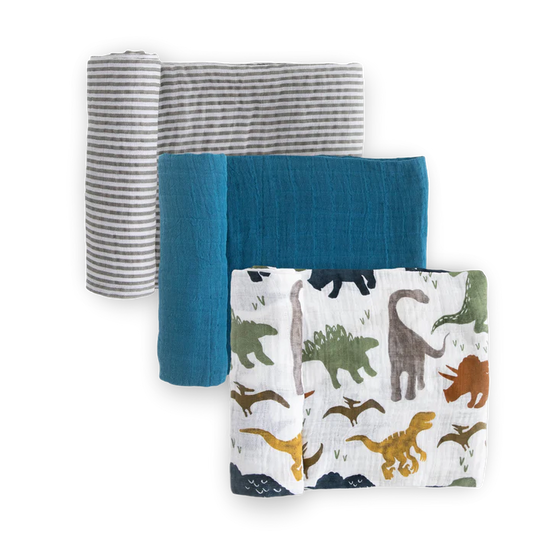 Dino Friends Cotton Muslin Swaddle Blanket Set