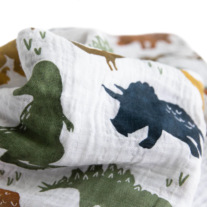 Dino Friends Cotton Muslin Swaddle Blanket Set