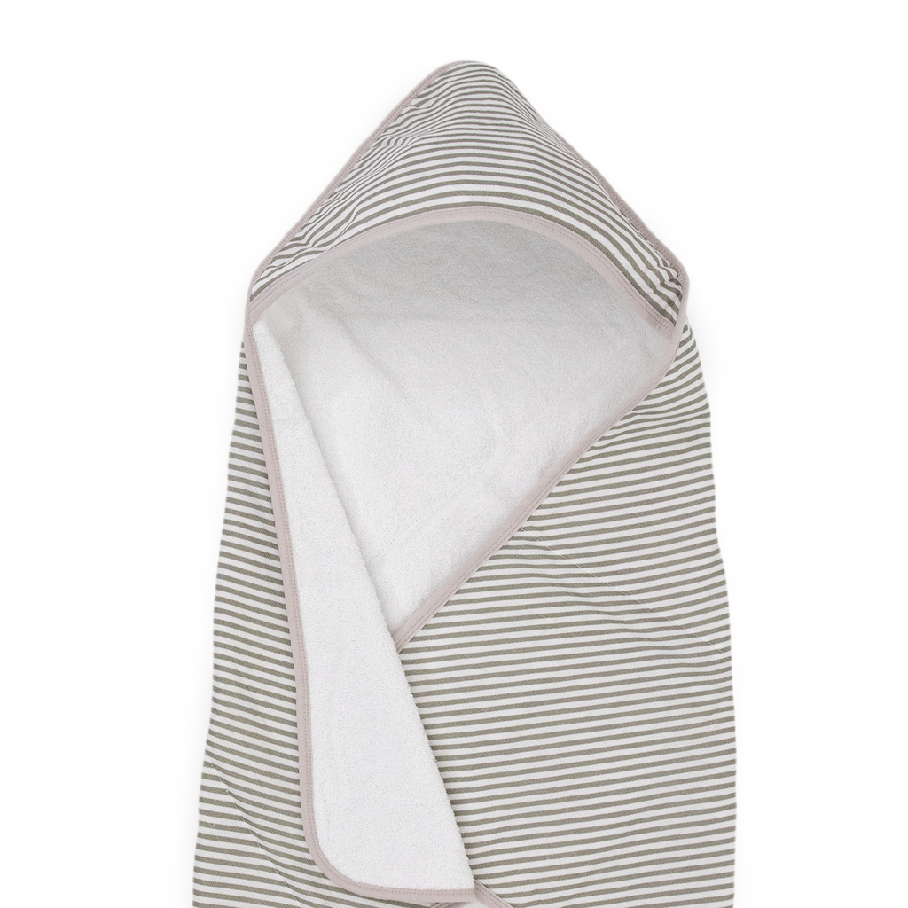 Infant Hooded Towel - Grey Stripe