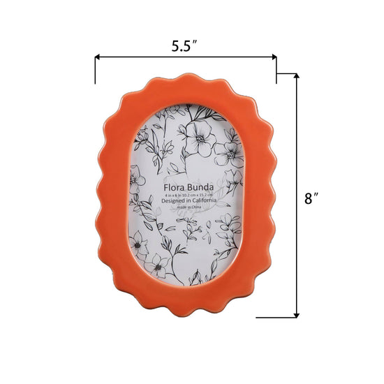 Orange Oval Scallop Edge Frame