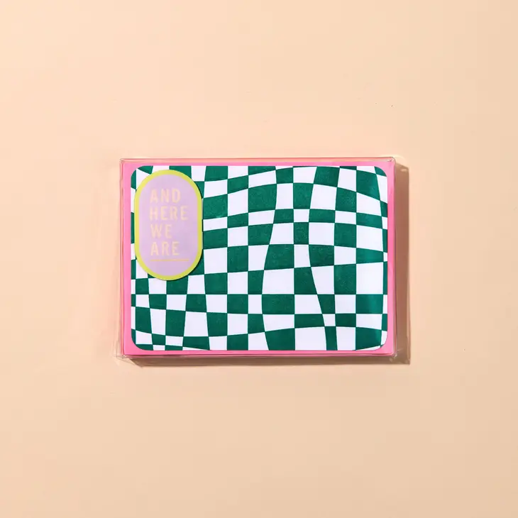 Wavy Check Green Notecard Boxed Set