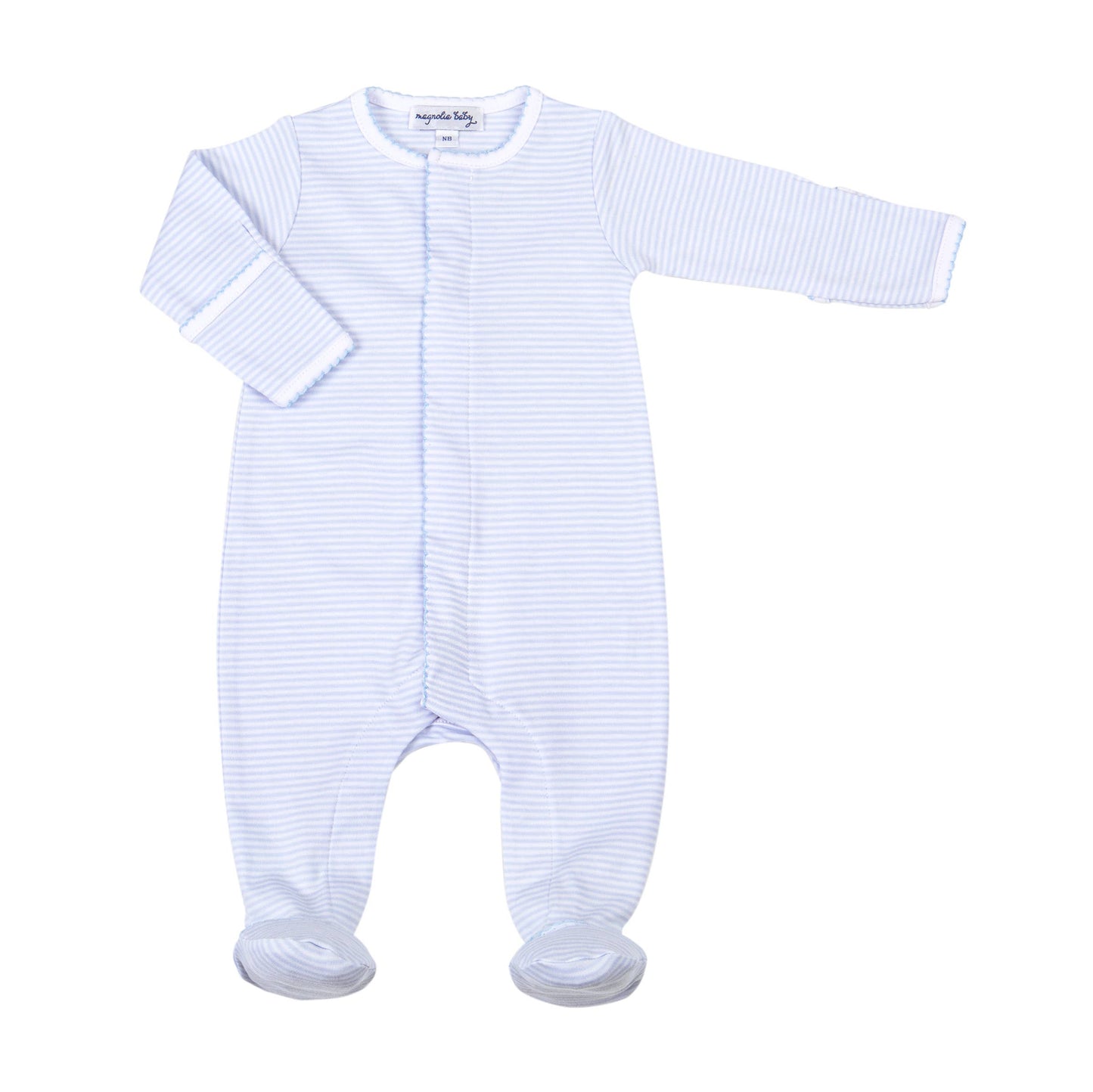 Mini Stripes Footie - Blue