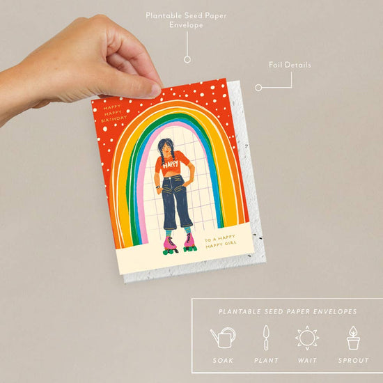 Rainbow Girl Birthday Card