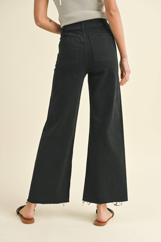 Straight Wide Leg Denim Pants