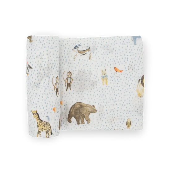 Cotton Muslin Swaddle - Party Animals
