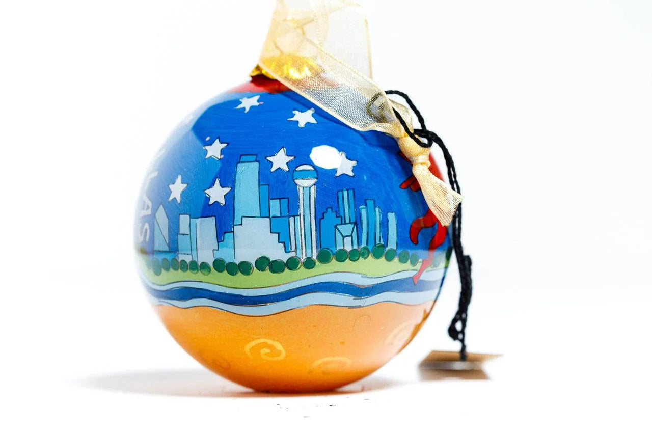 Big D Glass Ornament