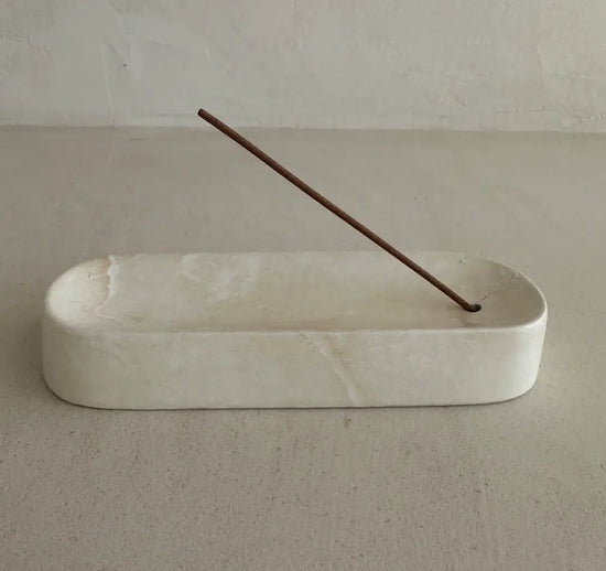 Ceramic Incense Holder - White