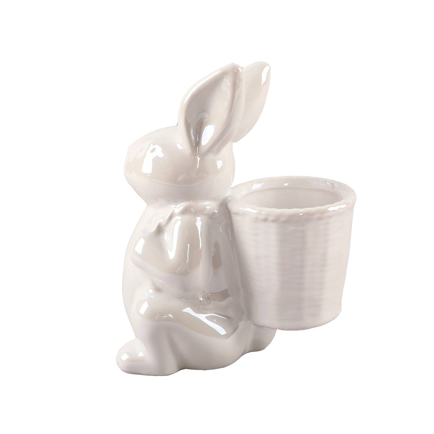 Ceramic Bunny Basket Vase