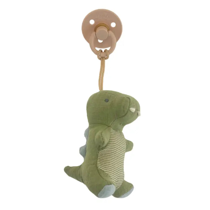 Load image into Gallery viewer, Bitzy Pal Natural Rubber Pacifier &amp;amp; Stuffed Animal - Dino
