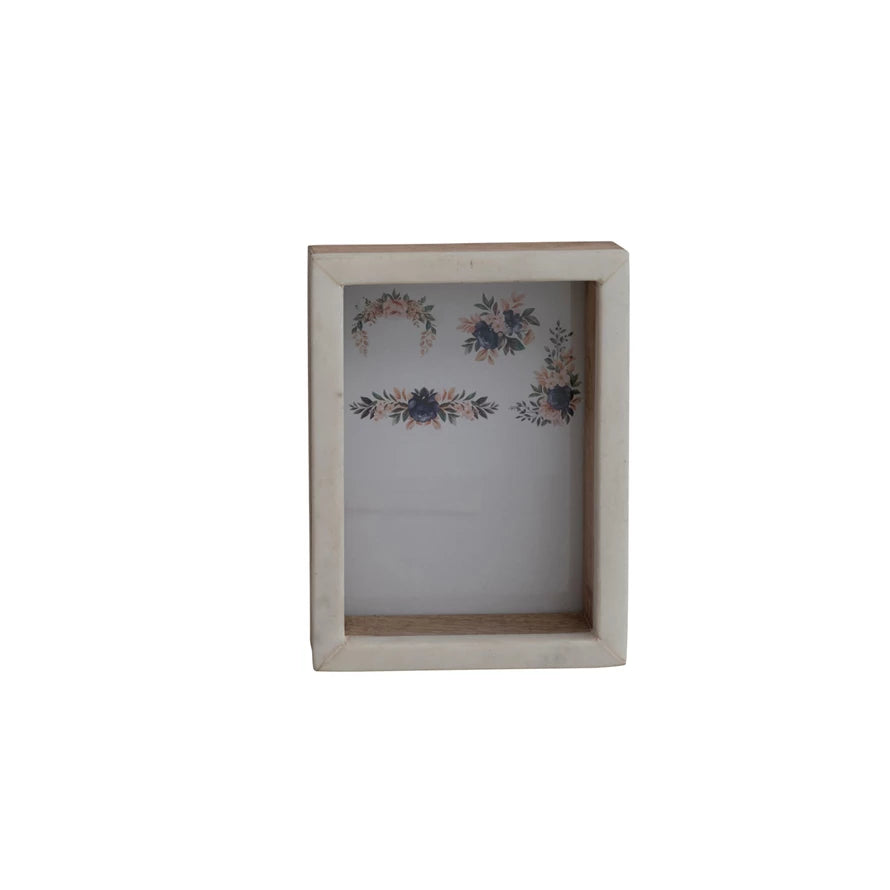 Marble & Mango Wood Shadow Box Photo Frame 5" x 7"