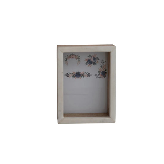 Marble & Mango Wood Shadow Box Photo Frame 5" x 7"