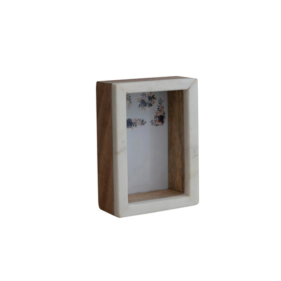 Marble & Mango Wood Shadow Box Photo Frame 4" x 6"