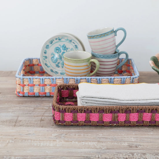 Colorful Woven Paper Rope Tray