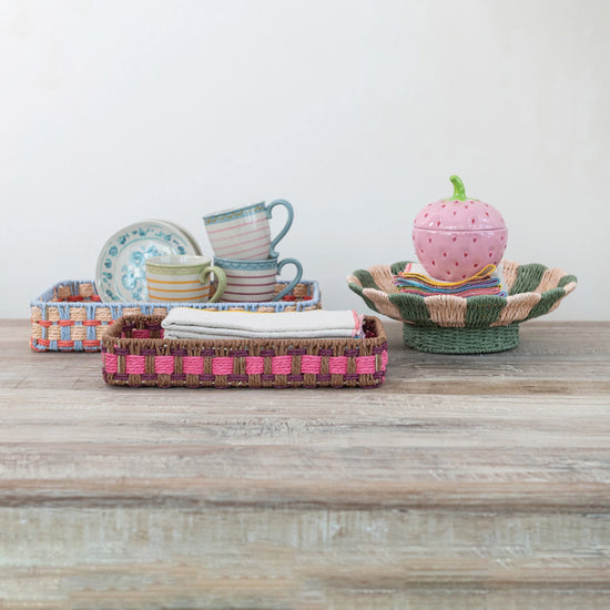 Colorful Woven Paper Rope Tray