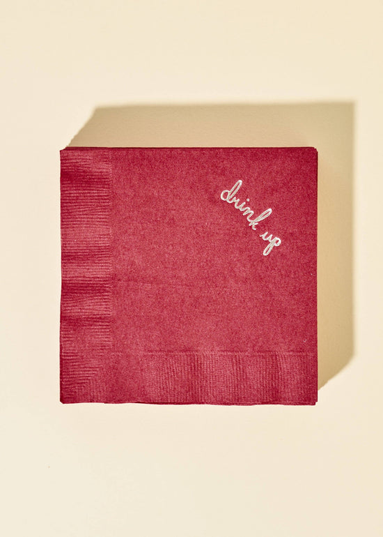 Burgundy Drink Up Cocktail Napkin